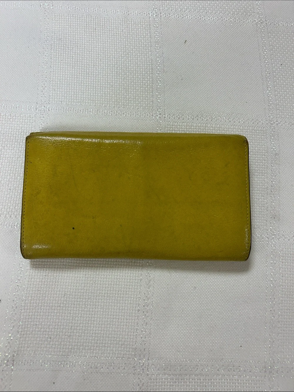 MaxMara Olive-Yellow Leather Fold Wallet